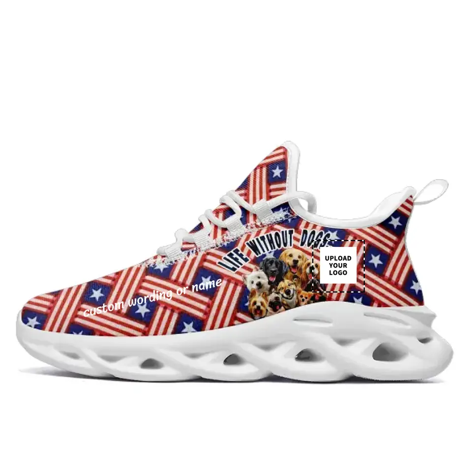 Custom MS Shoes with Dog-Themed Design, Black-and-White Sole, Ideal for Animal Enthusiasts, Personalizable with Names and Images,2016MS-23025001