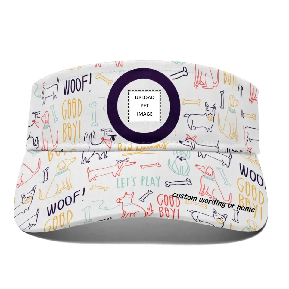 Personalized Logo Hat, Custom Hat, Sun Visors for Women and Men Summer Adjustable Brim UV Protection Hat for Hiking Golf Tennis Outdoors,coolcustomize, PR158-23025015