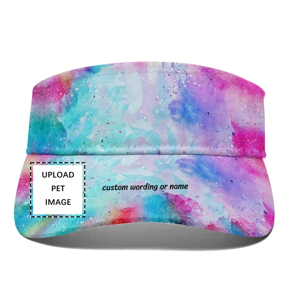 Personalized Logo Hat, Custom Hat, Sun Visors for Women and Men Summer Adjustable Brim UV Protection Hat for Hiking Golf Tennis Outdoors, coolcustomize,PR158-23025001